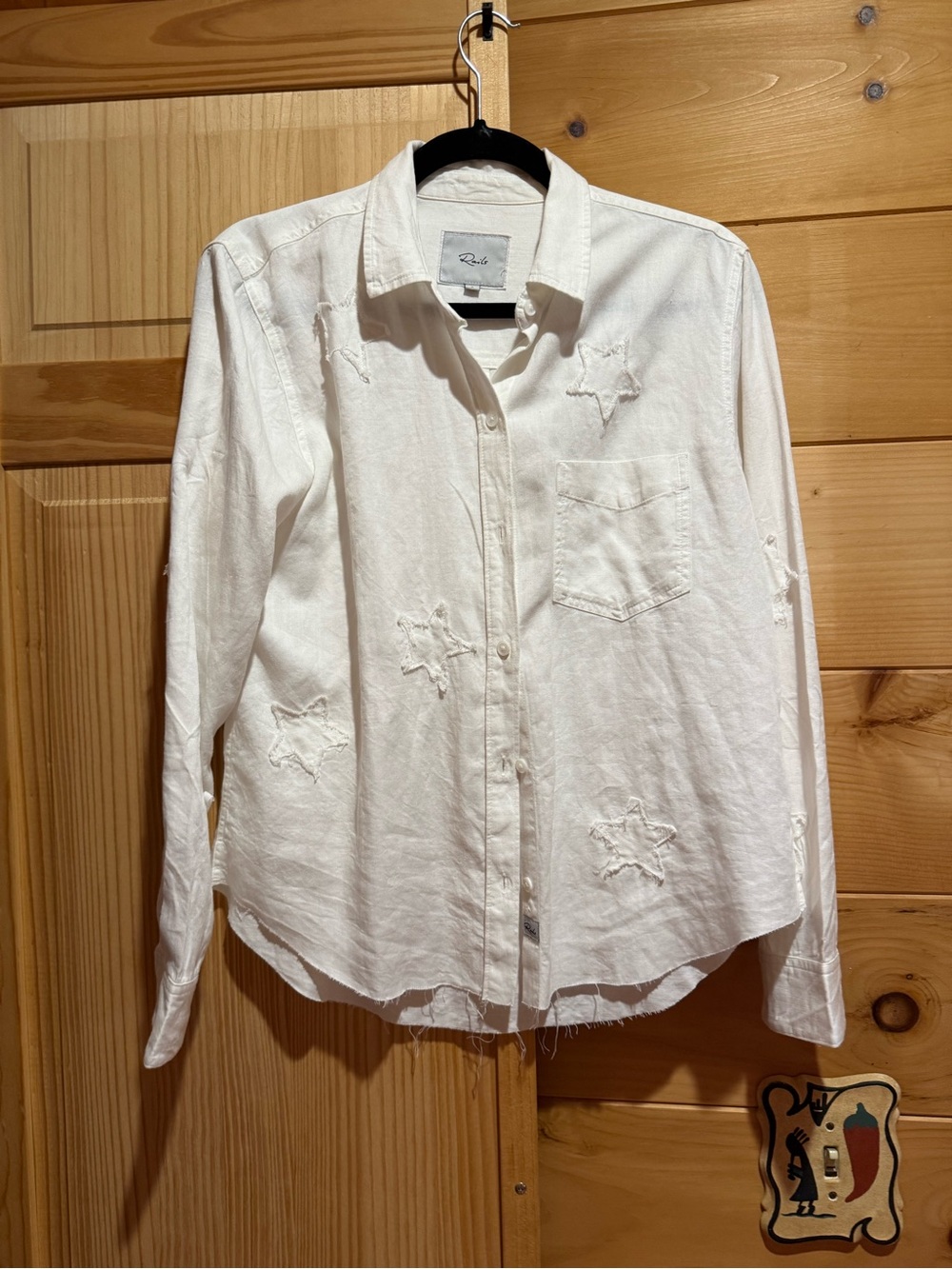 Rails White Star-Appliqué Button Shirt